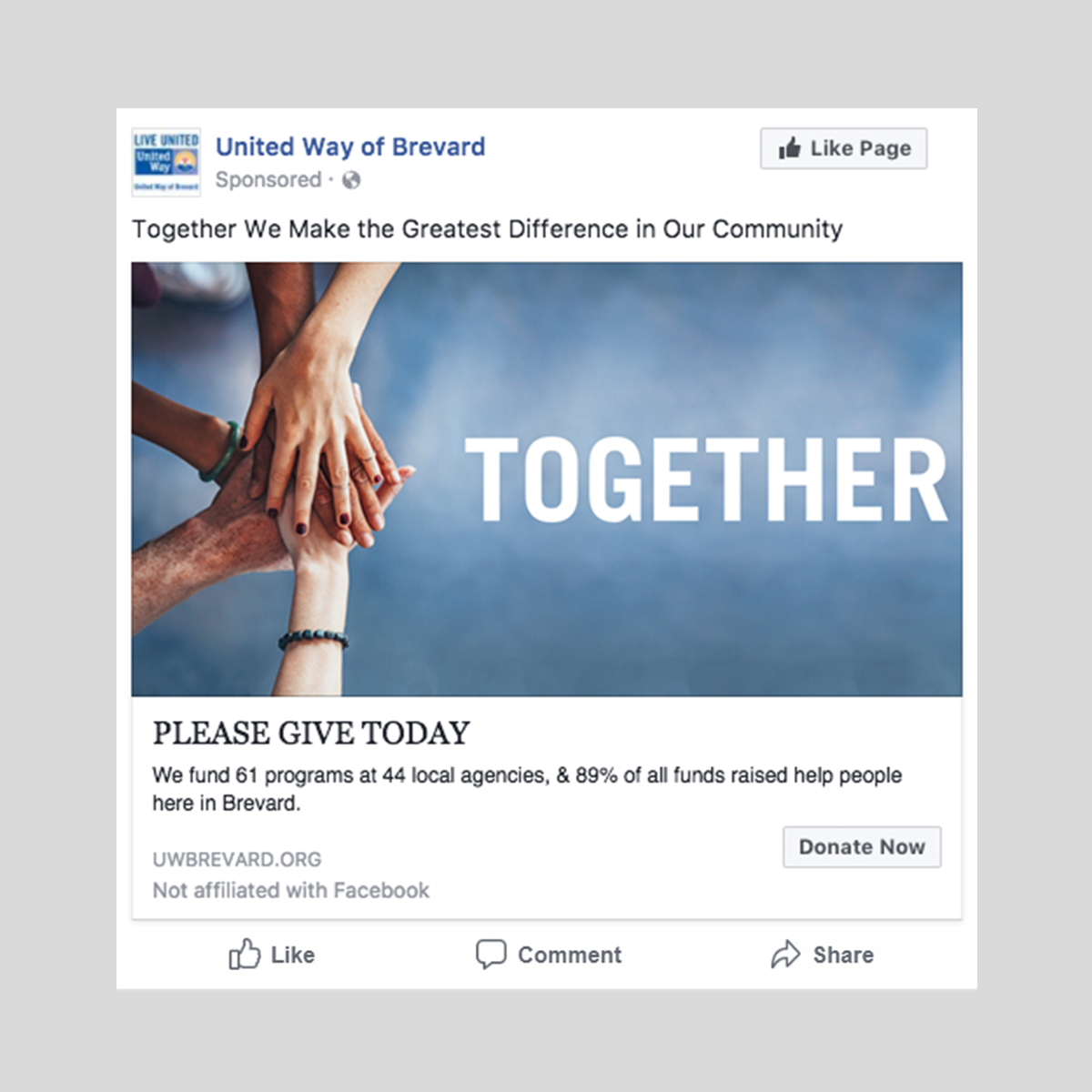 United way together campaign digital ad